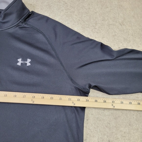 Under Armour Heat Gear 1/4 Zip Pullover Mens XL Black Mock Neck Lightweight - Picture 7 of 9